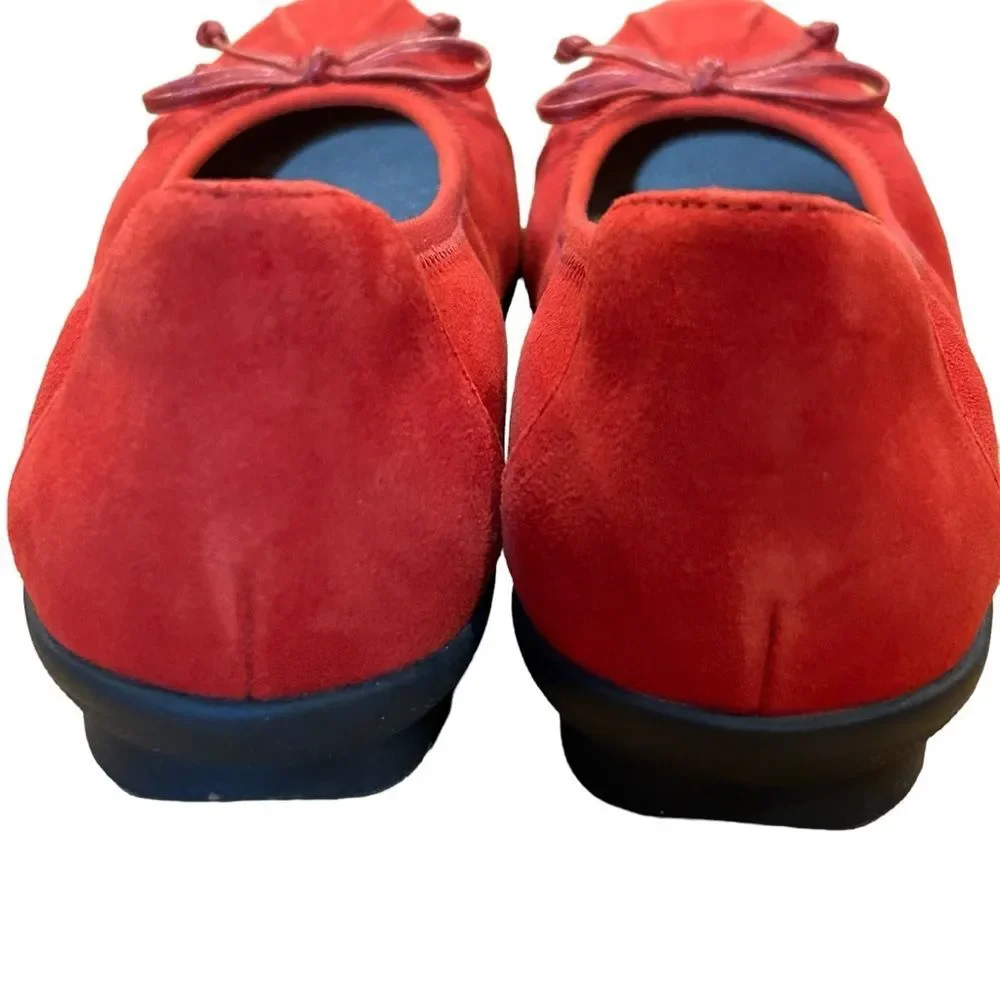 Clarks Red Sara Aster Suede Ballet Flats 7